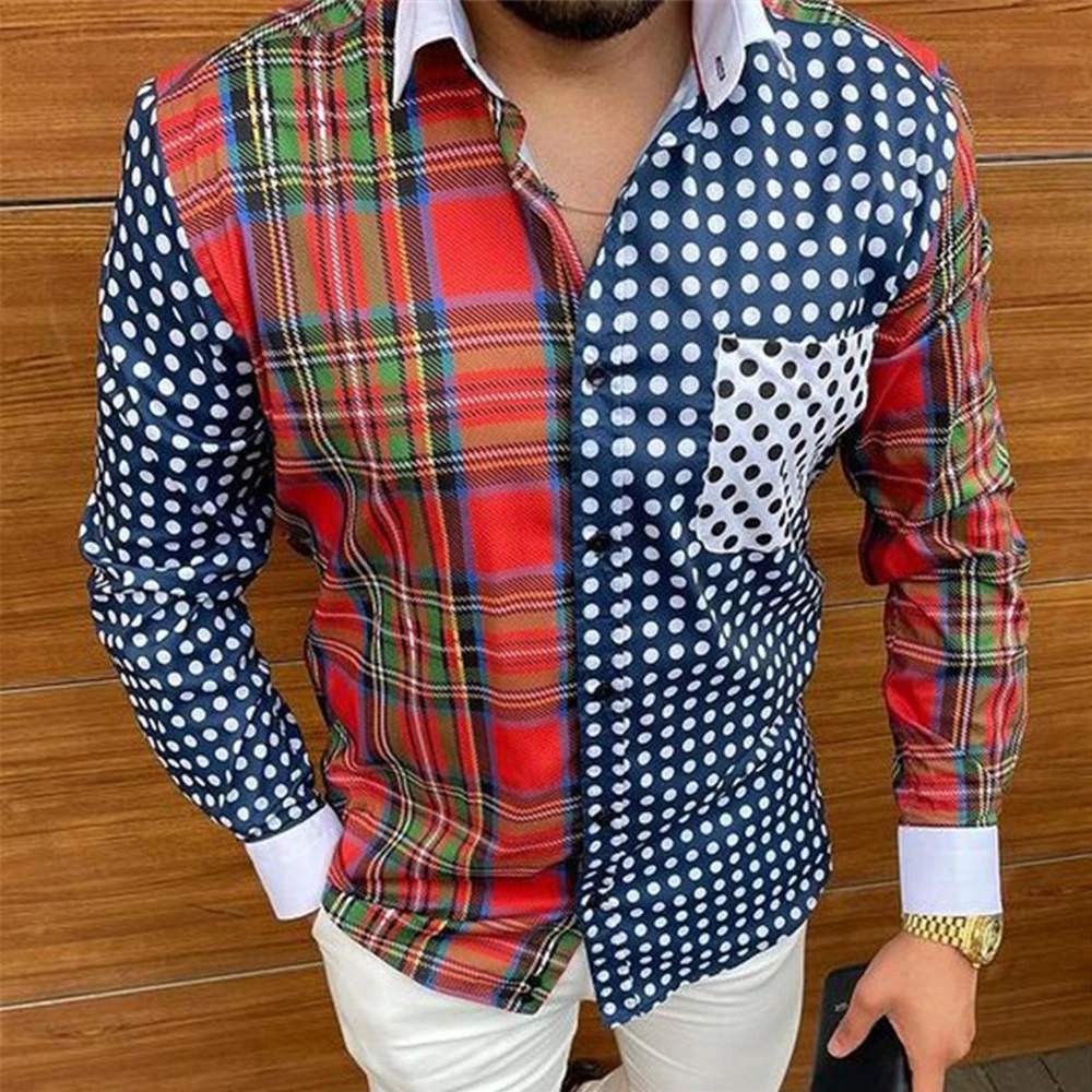 

Male Tops Man 1 Pcs Breathable Long-Sleeved M/L/XL/2XL/3XL Plaid Stripe Printed 100% Brand New Durable And Practical