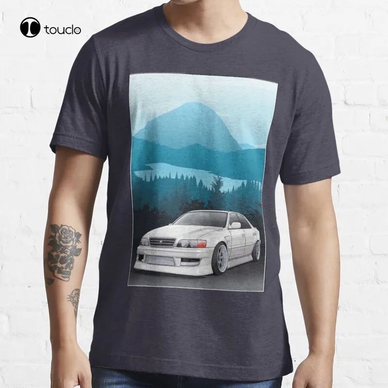

Футболка Chaser Jzx100 с изображением гор, Женская хлопковая футболка унисекс, индивидуальная футболка с цифровой печатью для подростков, унисекс