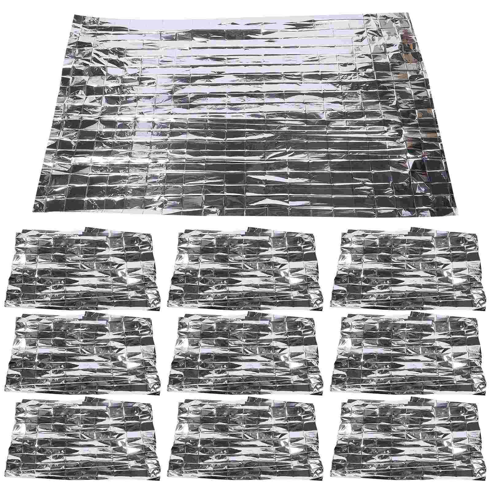 

10 Pcs Plants Outdoor Emergency Blanket Keep Warm Blankets First Aid 210x140cm Survival Camping Silver The Pet Sheets Travel