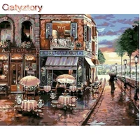 gatyztory abstract paint by numbers kits on canvas town scenery diy frame 60x75cm oil painting by numbers hand painting decor