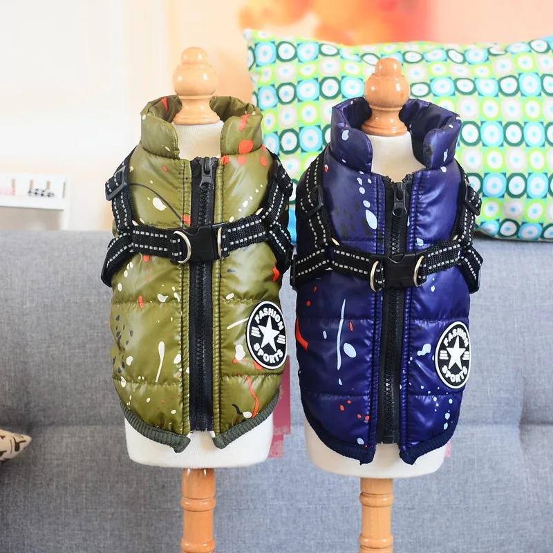 

Winter Pet Dog Clothes Waterproof Warm Padded Vest Zipper Jacket Coat for Small Dogs Chihuahua Bulldog Pug Clothing Puppy Outfit