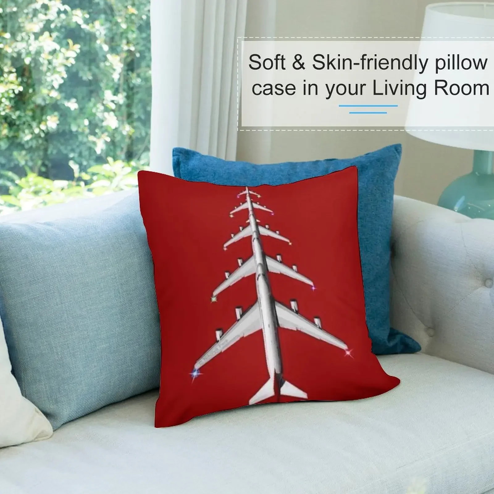 С Рождеством авиационный самолет подарок декоративная подушка на заказ