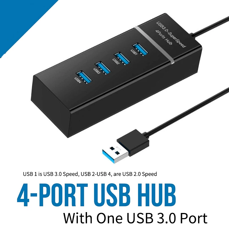 

480Mbps High Speed USB 2.0 HUB/Splitter With One USB 3.0 Port for Windows 7, 8, 10, PC Computer, Desktop/Laptop, Mouse, Keyboard