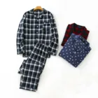 Мужские домашние костюмы, костюм с брюками с длинным рукавом, осенне-зимний пижамный комплект, фланелевые Дизайнерские мужские комплекты одежды в клетку, Мужская одежда для сна