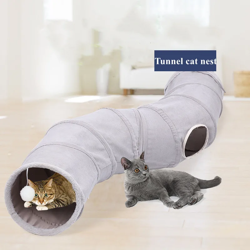 

Складная игрушка для домашних животных, интерактивный туннель S-образной формы для обучения кошек, несколько кошек