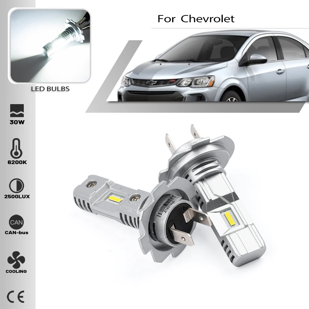 2 шт. Автомобильные светодиодные лампы H7 6500 К для CHEVROLET AVEO T300 2011- CHEVY CAPTIVA C100 C140