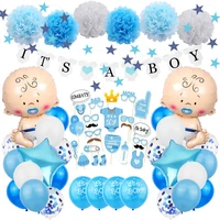 baby gender reveal birthday party decorations kids its a boy girl blue pink birthday balloons baby shower party supplies