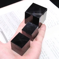 natural obsidian stone paperweight ornaments crystal stone square block home decoration