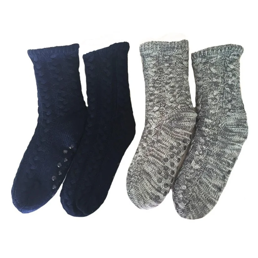 Mens fuzzy Socks Winter Warm Short Cotton Thickened Plus Velvet Home Sleeping Soft Anti slip Non Floor slipper Sock Male Gifts images - 6