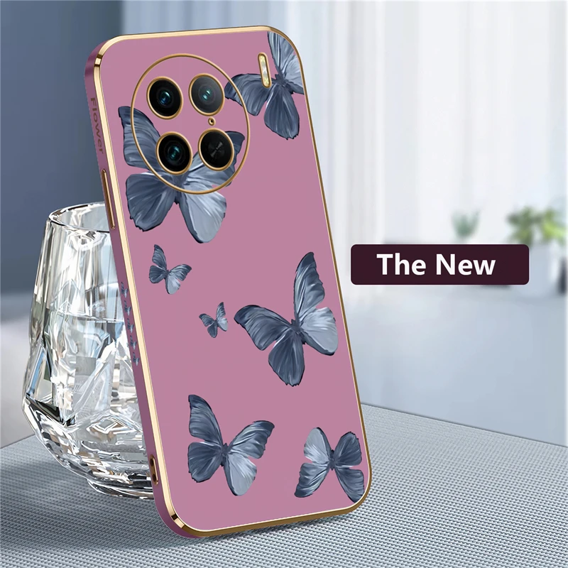 Бабочка для VIVO X90 X60 X70 X80 Pro Z1X Z3i Z5X S1 S7 S12 S15 S16E мягкий чехол с цветочным покрытием