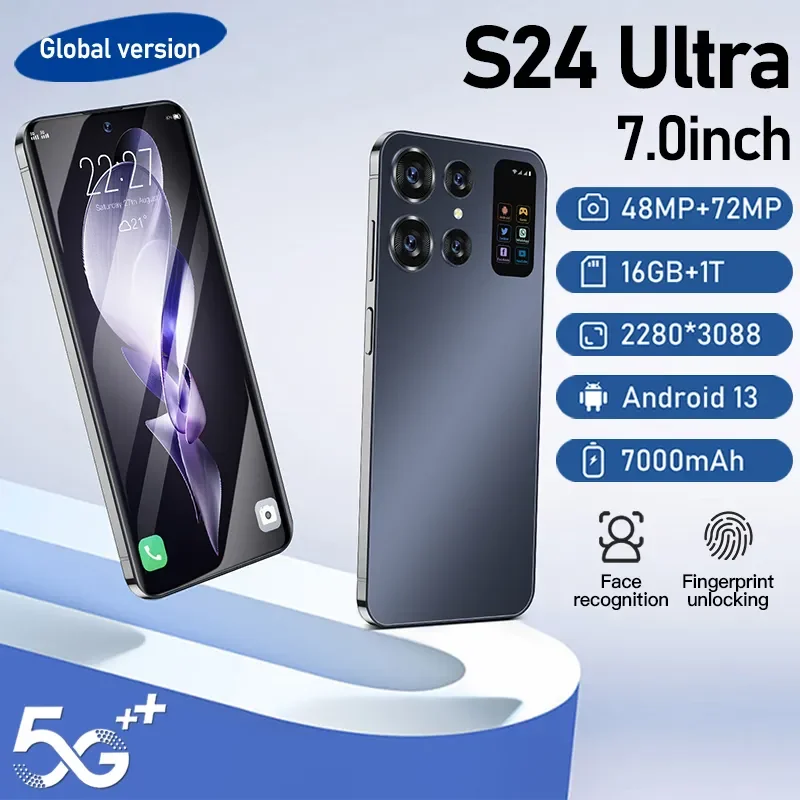 

2023 new s24 Ultra smartphone 5g original 7.0 inch mobile phones 16GB+1TB global smartphone android13 free shiping cell phones