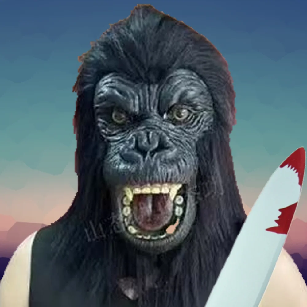 Косплей маска шимпанза аксессуары убийца нож искусство страшное животное