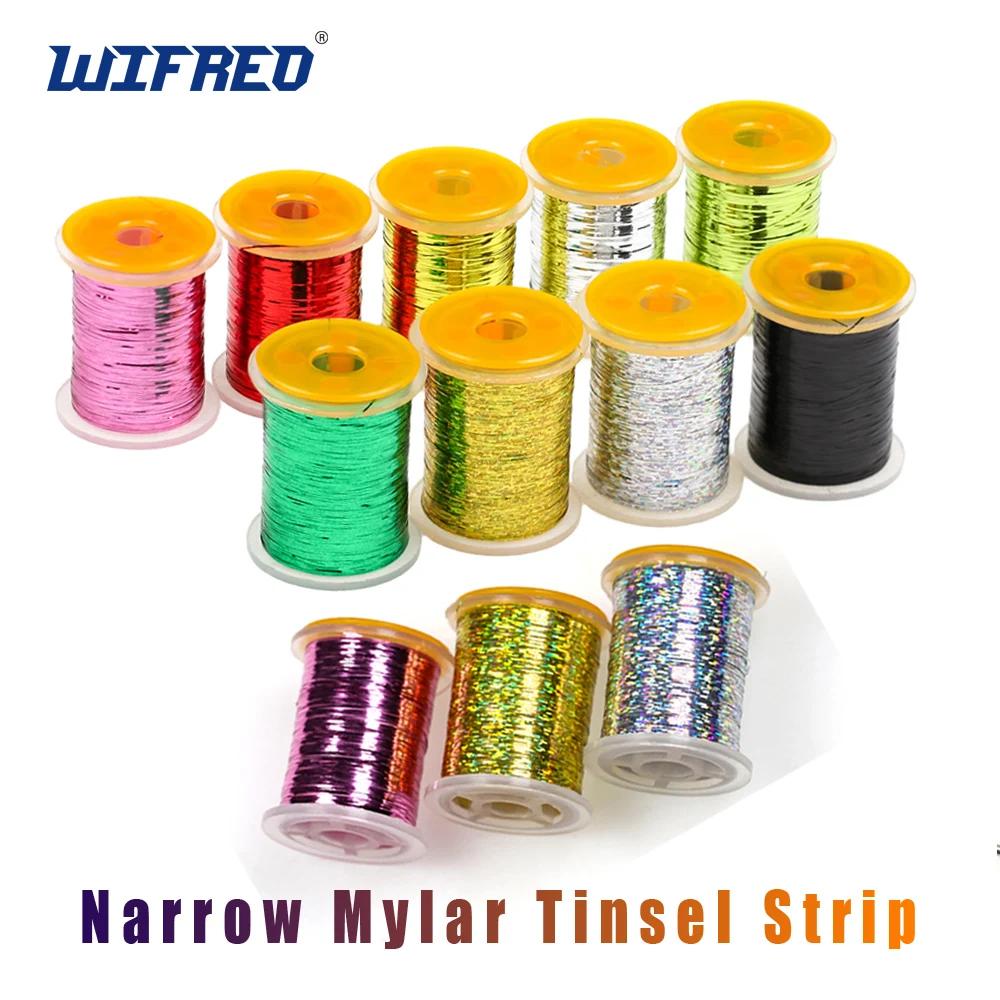 

Wifreo 0.3mm Wide 150yards Fly Tying Narrow Mylar Strip Holographic Flash Tinsel Nymph Bodies Ribbing Wet Dry Streamer Materials