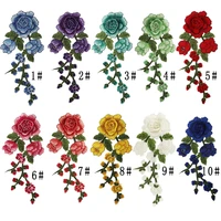 rose flower applique clothing embroidery patch fabric sticker iron on patch craft sewing repair embroidered applique supplies