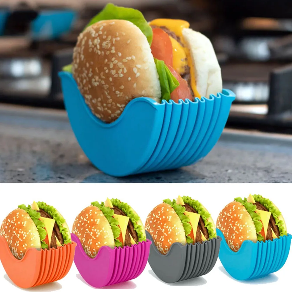 

Kitchen Accessories Burger Buddy Utensils Burger Holder Box Hamburger Meat Beef Grill Food Utensils Burger Maker Mold Silicone