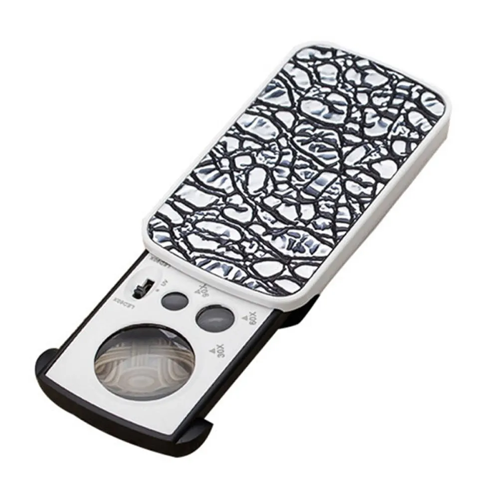 

Выдвижная Карманная Лупа драгоценных камней, Портативная Лупа с марками, увеличительное стекло 30X 60X 90X