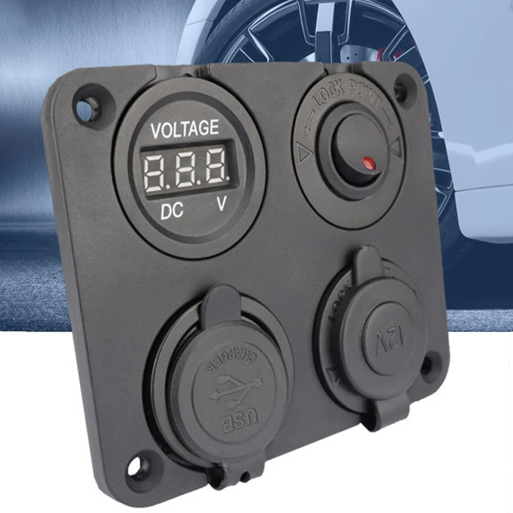 

Двойное зарядное устройство USB со светодиодным вольтметром и выключателем