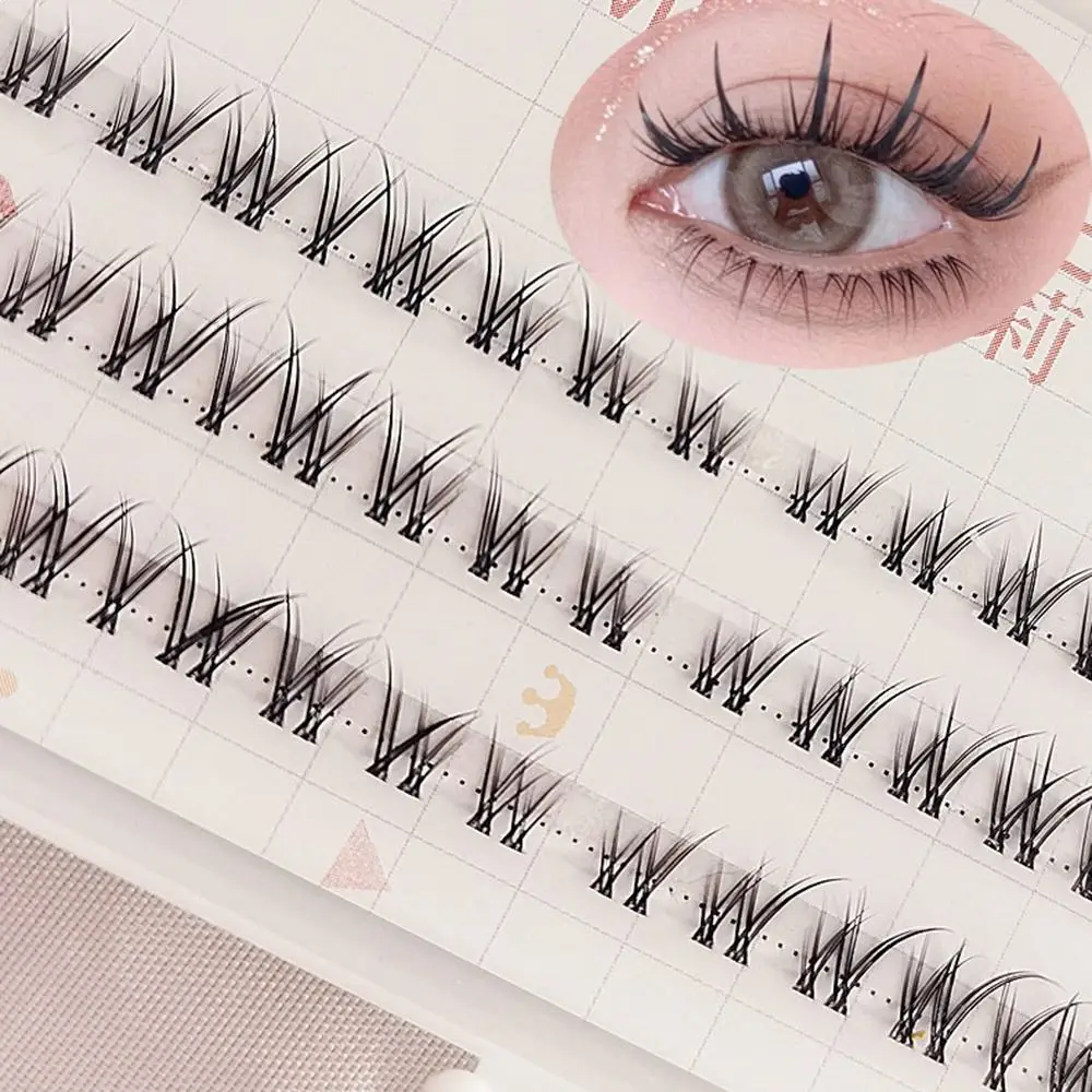 

Grafting W A-shaped Crossed Fish Tail Messy Single Cluster Lower Eyelashes Self Adhesive Grafting Natural Soft False Eyelashes