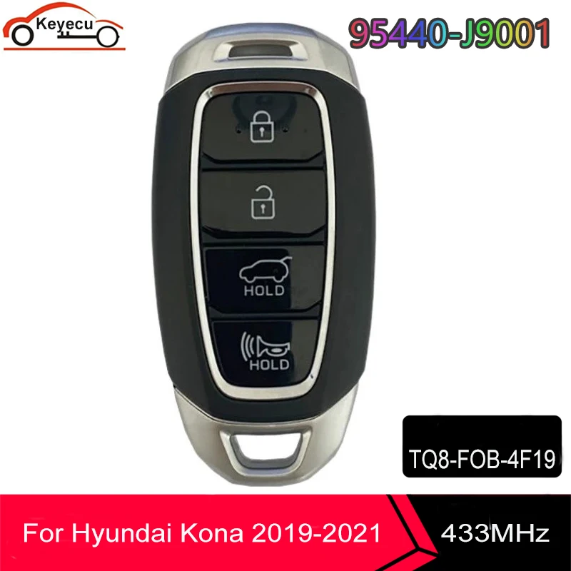

KEYECU Smart Remote Key 433MHz NCF2951X / HITAG 3 / 47 for Hyundai Kona 2019 2020 2021 FCC ID: TQ8-FOB-4F19,P/N: 95440-J9001