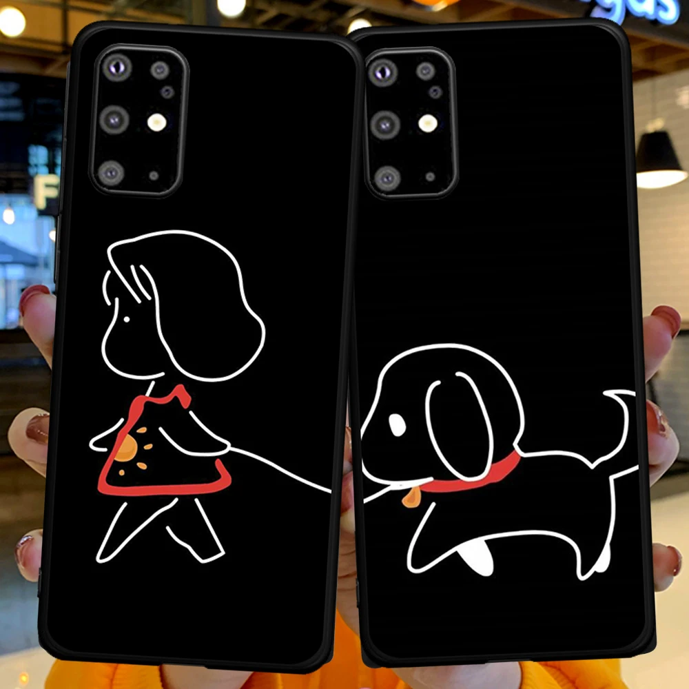 

Funny cartoon cute line couple Funda For Samsung Galaxy S7 S8 S9 S10 Edge S10e S20 S21 Note 8 9 10 20 Ultra Plus Phone Case etui