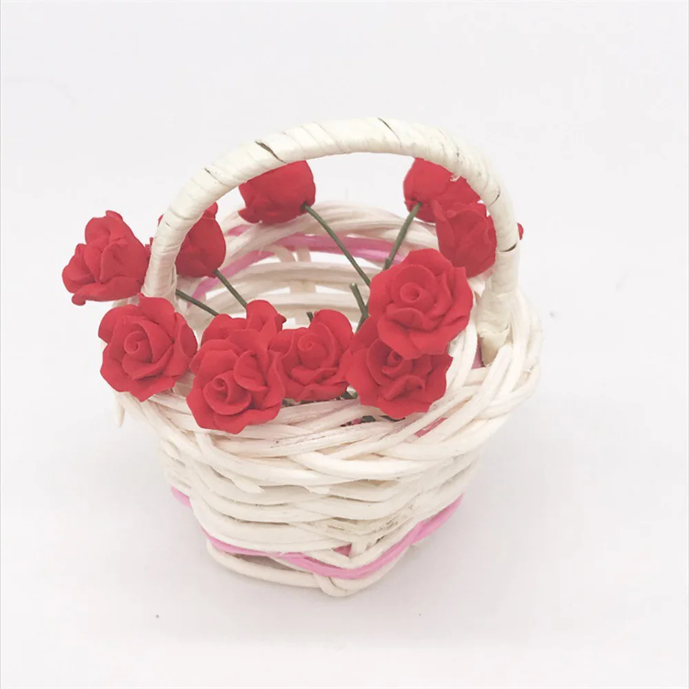 

Миниатюрная модель для кукольного домика, сада, спальни, 5 шт., имитация красной розы, масштаб 1:12