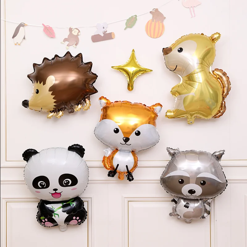 

Cartoon Animal Foil Balloons Cute Squirrel Ballon Fox Globos Air Balloon Birthday Party Decorations Kids Hedgehog Inflatable Toy