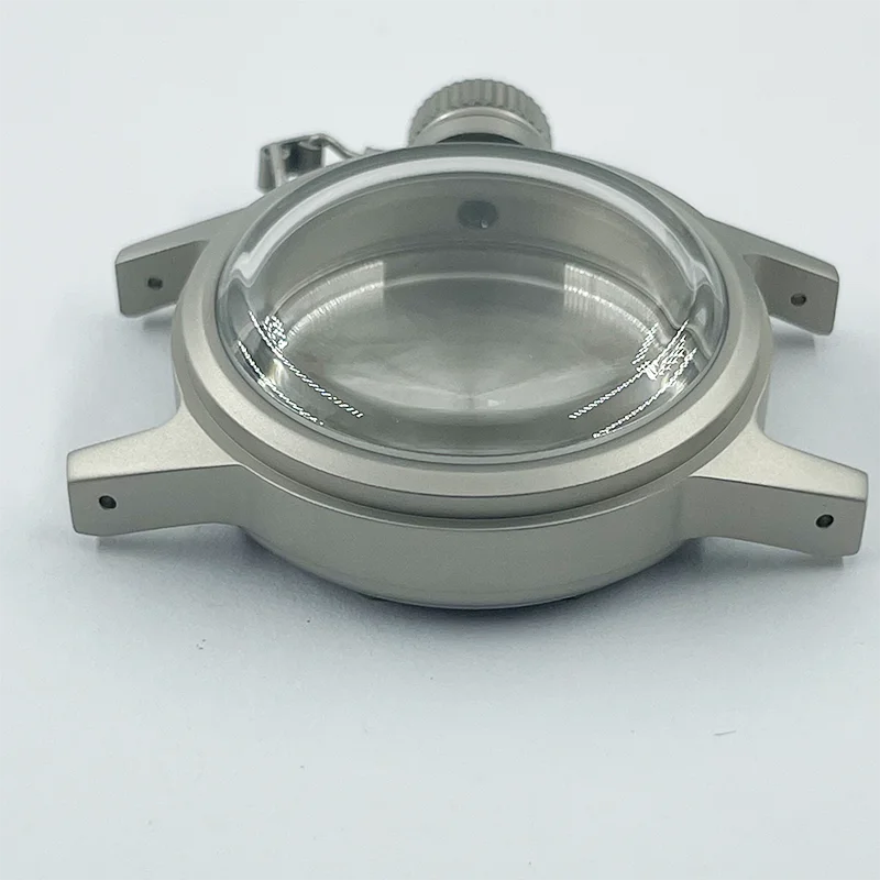 Watch Modify Parts Solid 36mm Sandblast Stainless Steel Frogman Watch Case K1 Bubble Glass Suitable For NH35/36 Movement