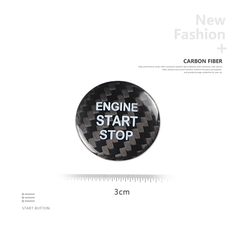 

Наклейка из углеродного волокна для кнопки включения и остановки автомобиля для Toyota RAV4 Highlander Corolla Avalon Crown Vios C-HR Alphard Camry