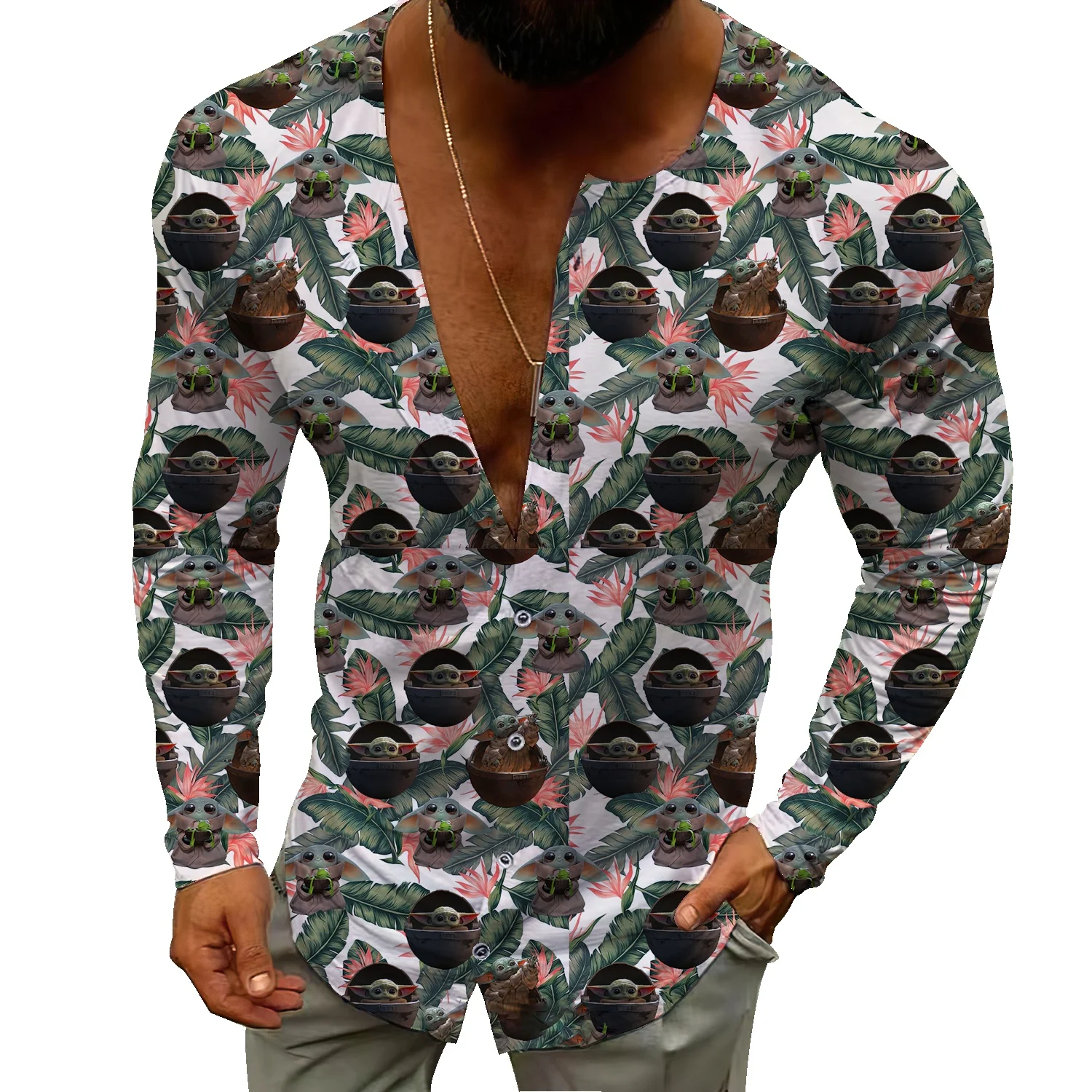 

Мужская рубашка 2022, популярная Повседневная универсальная рубашка с цветочным принтом, свободная рубашка с длинным рукавом, мужские футбол...