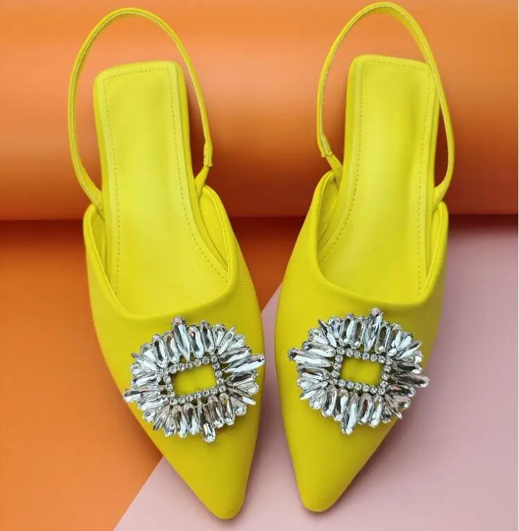 

Zapatos De Mujer Fashion Crystal Flats Shoes Woman Summer 2022 Women Sandals Mules Slip-On Casual high quality Lady Shoes Women