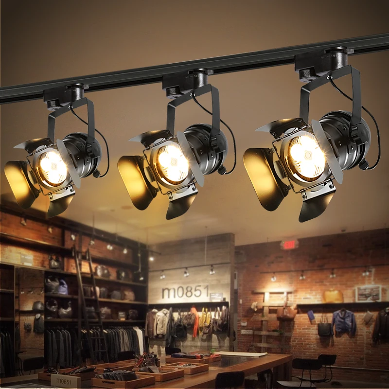 

Led Track Light Clothing Store Restaurant Bar Counter Hot Pot Restaurant Background Wall Creative Personality Retro Spotlight