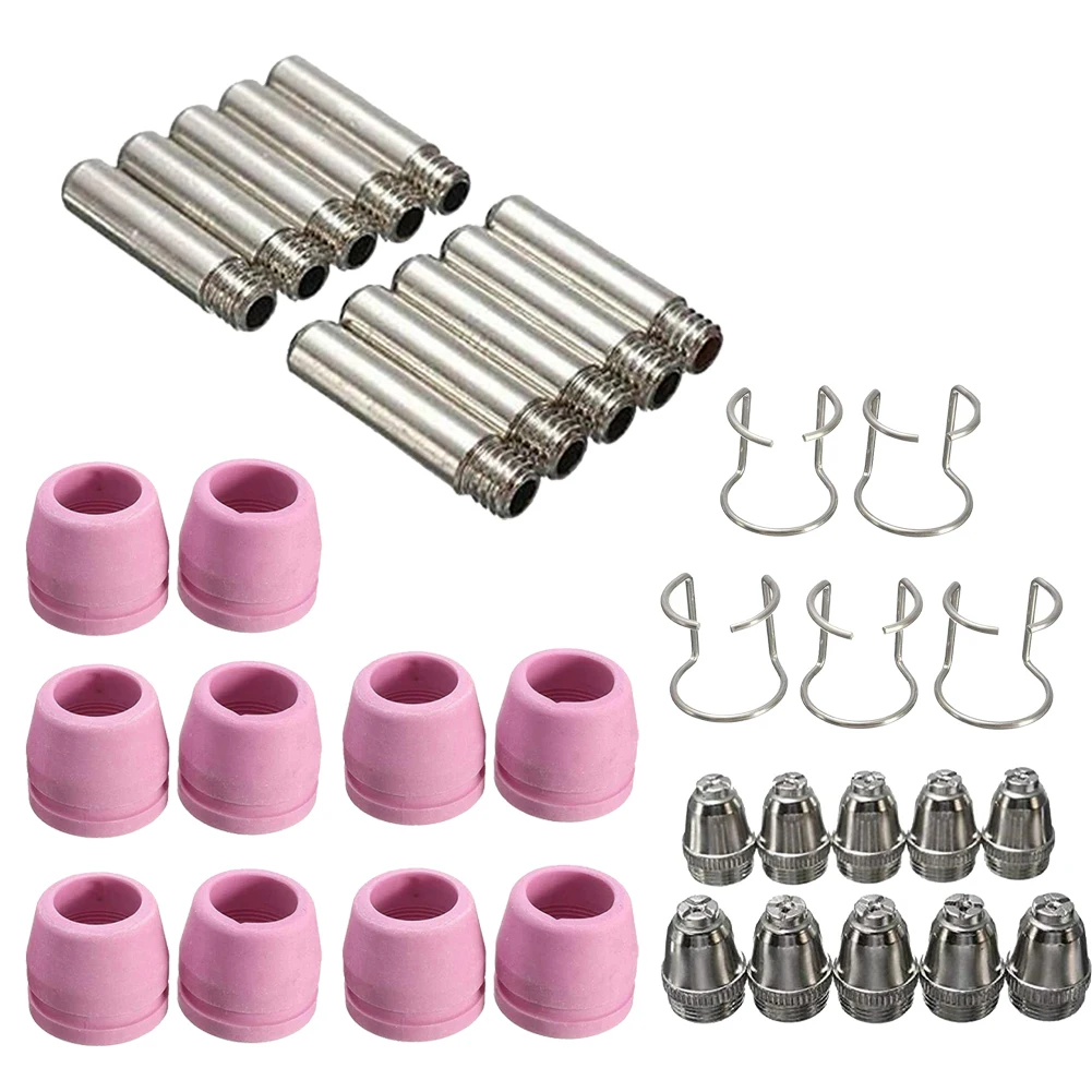 

35Pcs Ceramic Shield Cup Electrodes Nozzles Guide Ring Plasma Cutter Consumables Kit SG-55 AG-60 WSD-60P Cutting Torch Tip
