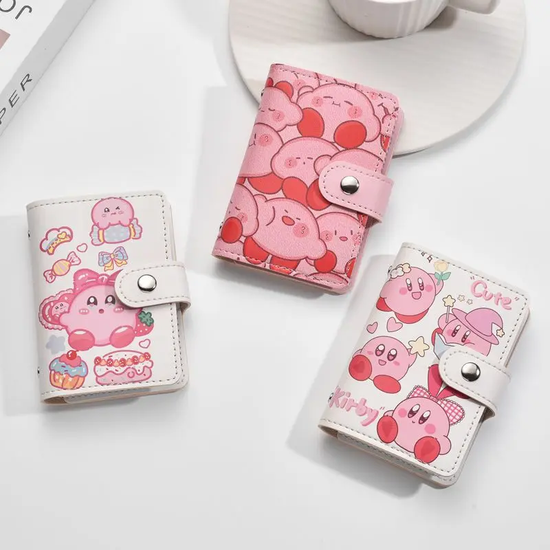 

Cute Kirby Card Bag Female Personality Niche Large Capacity Multi Card Position Ultra-Thin Compact Antimagnetic Card Jacket