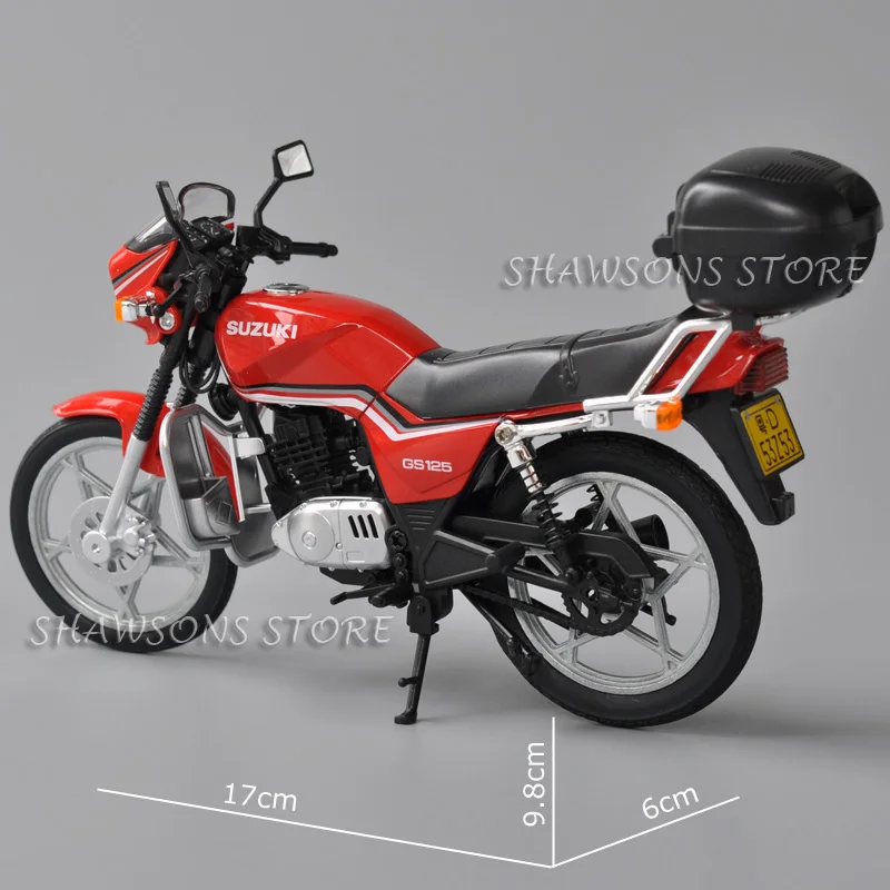 Фото Литая под давлением модель мотоцикла в масштабе 1:12, игрушки Suzuki GS 125, миниатюрная копия уличного велосипеда, коллекционная №2