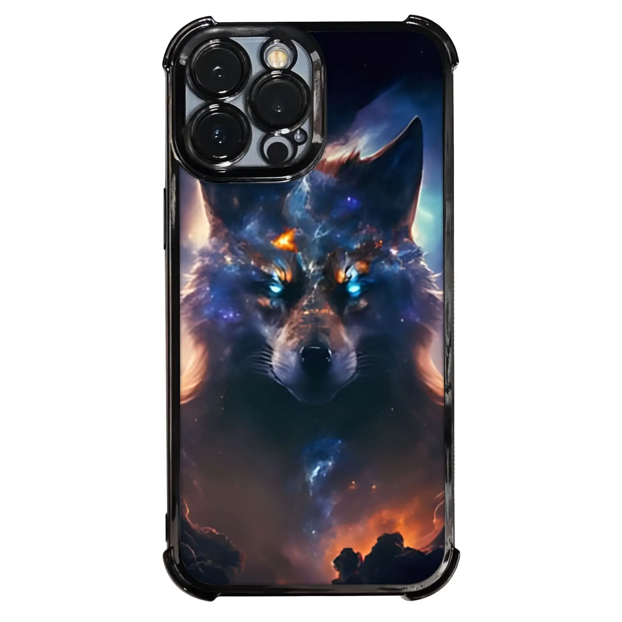 Фото Чехол для телефона Dark Gold Wolf с гальваническим покрытием для iPhone различных моделей №2
