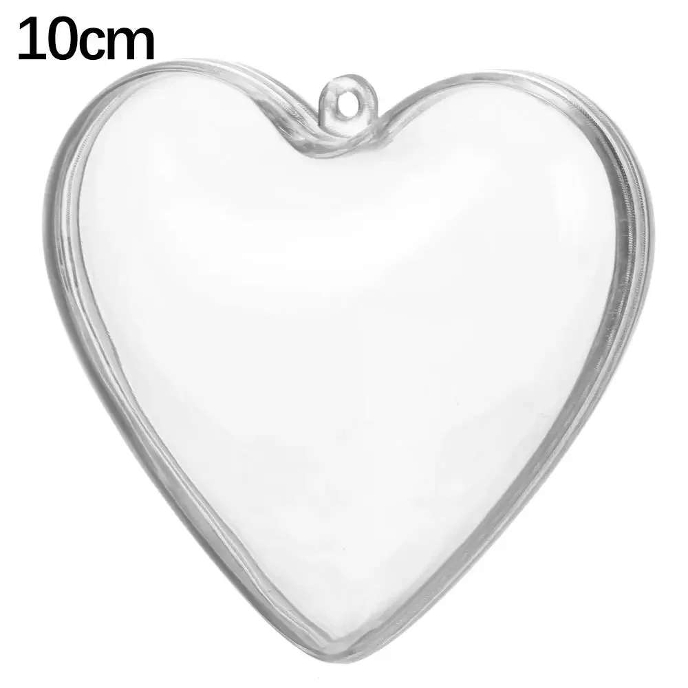 Прозрачный акриловый заполняемый шар в форме сердца, прозрачный орнамент, Подарочная коробка, украшения оптом