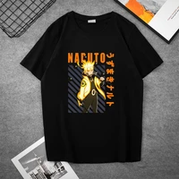 naruto t shirt japanese style pullover short sleeved casual black and white mens and womens tops fashion trend couples wear