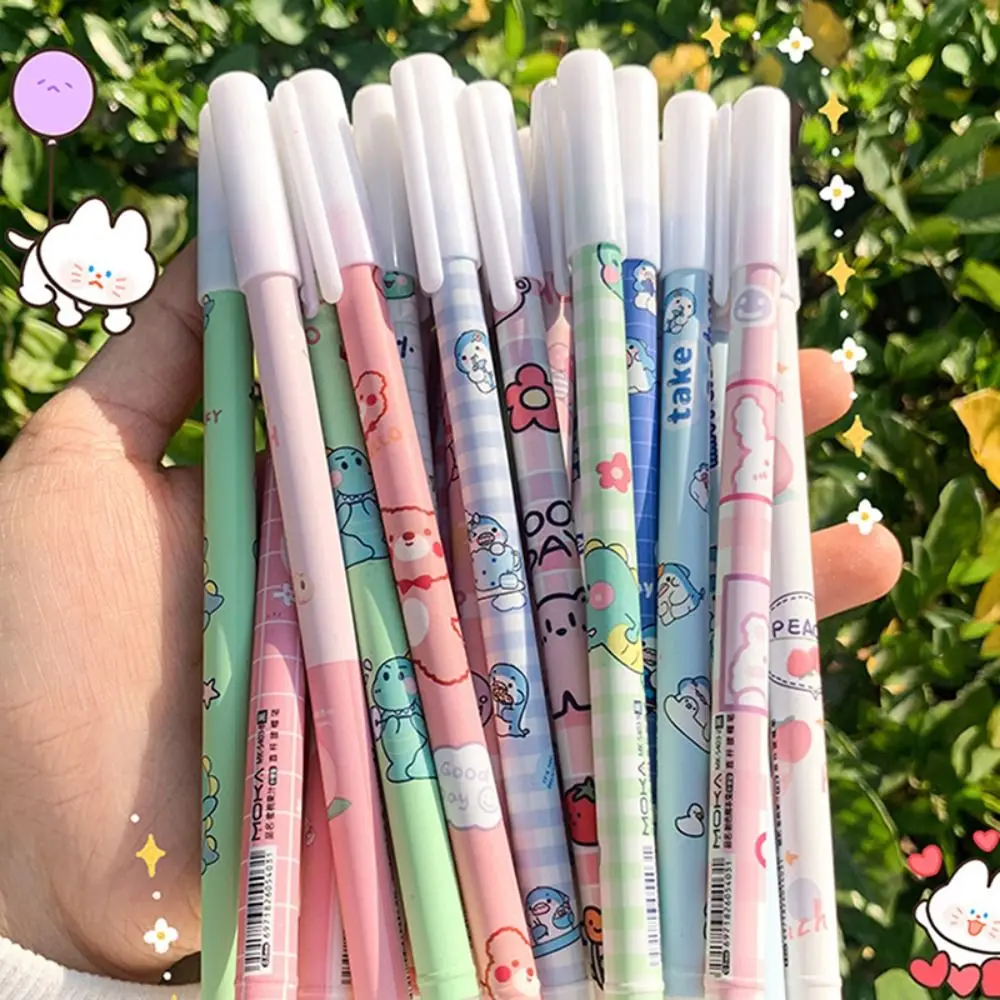 

12PCS Cute Bear/Peach/Astronaut 0.5mm Blue Ink Creative Stationery Ballpoint Pen Erasable Pen Gel Pens Rollerball Pen