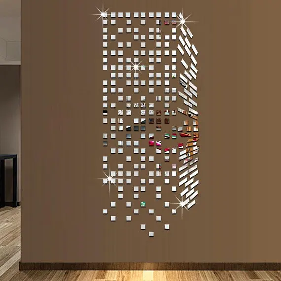 

Acrylic scattered square decorative mirror wall waterproof sticker DIY mirror sticker bedroom wall self-adhesive