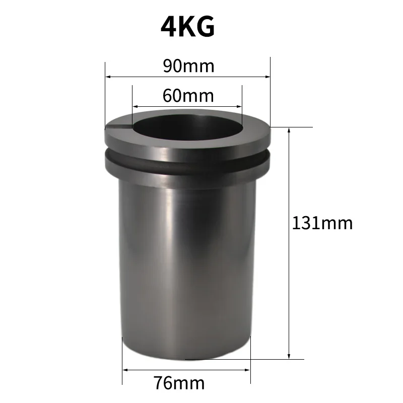 

1pc 4kg Double Rings High Purity Graphite Cup For Melting Gold Silver Casting Crucible With Neck Metal Foundry Refining Tool