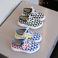 checkerboard canvas shoe for girls assorted 2022 school versatile boys children fashion thick bottom breathable kids casual flat