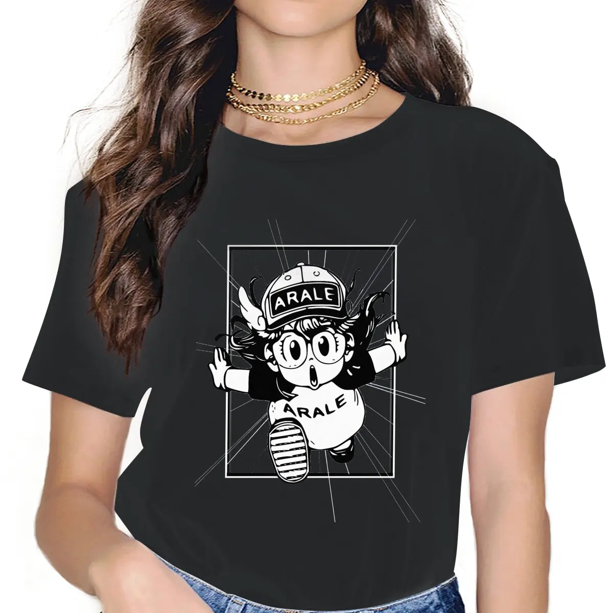 

Hoyo Women Clothing Dr Slump Robot Anime Graphic Female Tshirts Vintage Gothic Loose Tops Tee Kawaii Girls Streetwear