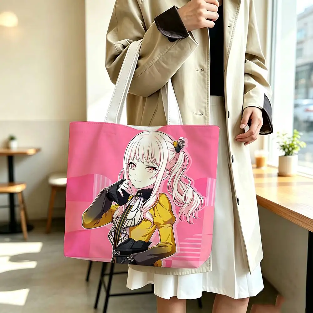 Фото Сумка-шоппер из холщовой ткани с принтом CUTE Project S-SEKAI M-Mizuki Akiyama, сумка через плечо, городская сумка для мам, сумка для покупок №2