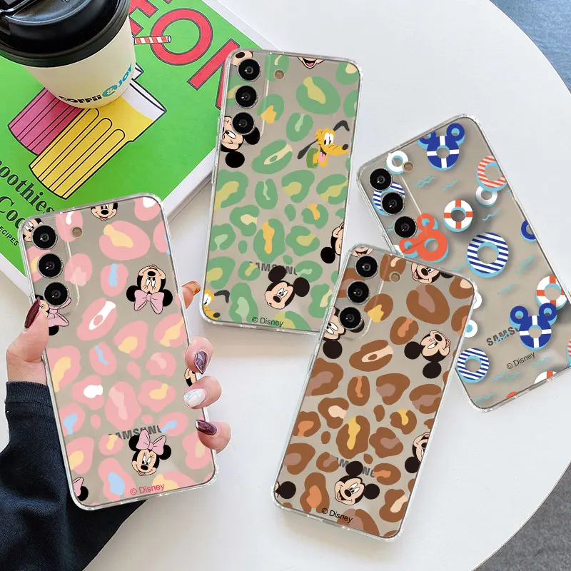 Фото Прозрачный чехол с Микки Маусом для Samsung Galaxy S23 S22 S20 FE S21 S10 S9 Plus Note 20 Ultra 10 Lite, мягкий чехол для телефона из ТПУ №1