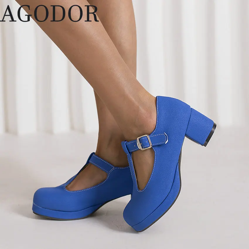 

Туфли-лодочки женские на платформе, с пряжкой