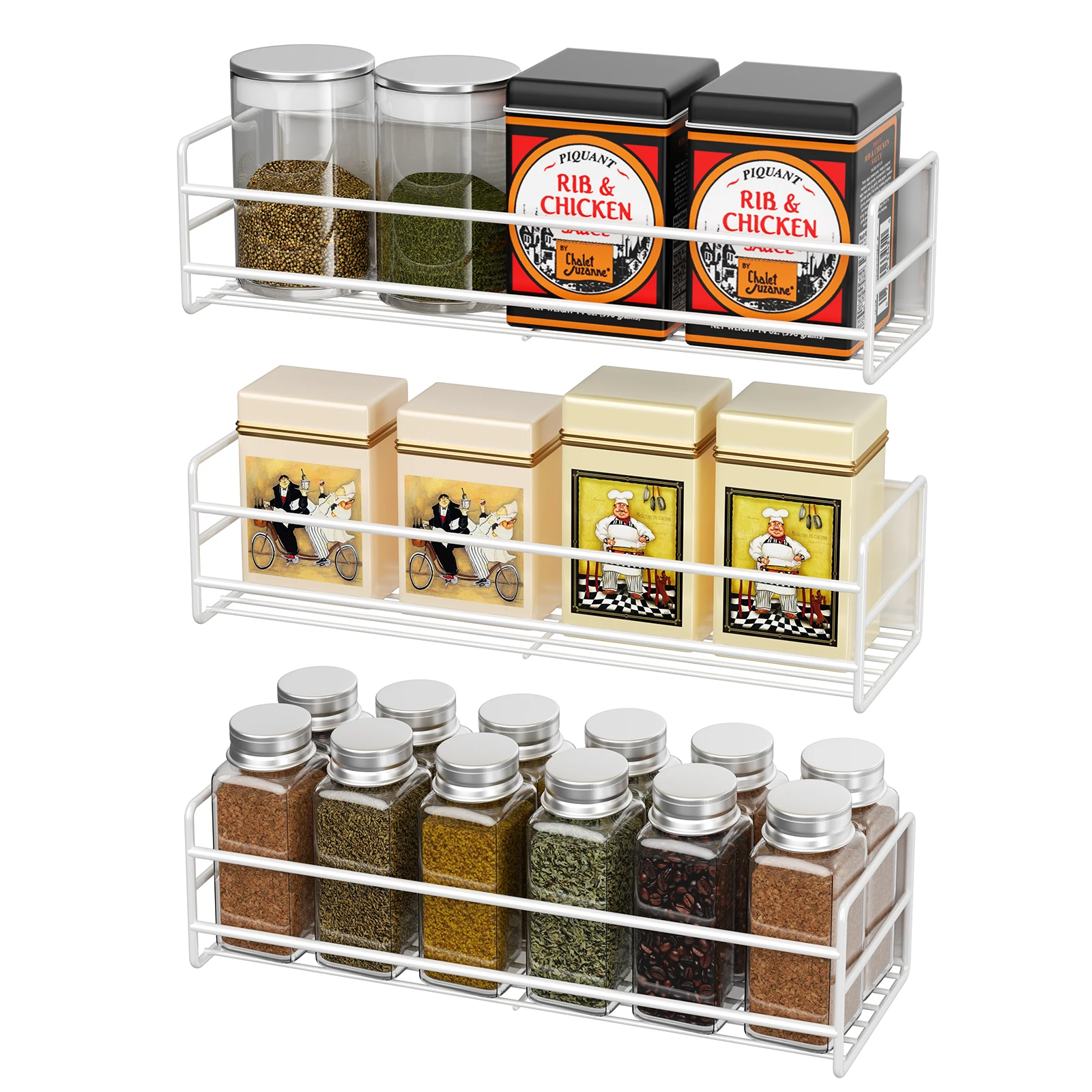 3 шт. магнитные металлические полки для холодильника