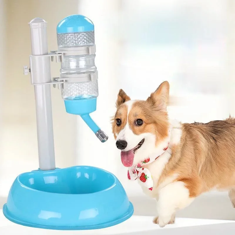 

Dual-Use Pet Cat Dog Automatic Feeder with Water Fountain Large Capacity Food Bucket and Water Bottle Dispenser for Dog Cat