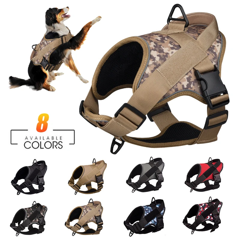 

Dog Harness NO PULL Reflective Breathable Adjustable Pet Harness For Dog Vest Pasted Pet Name Outdoor Walking Dog Collar Strap