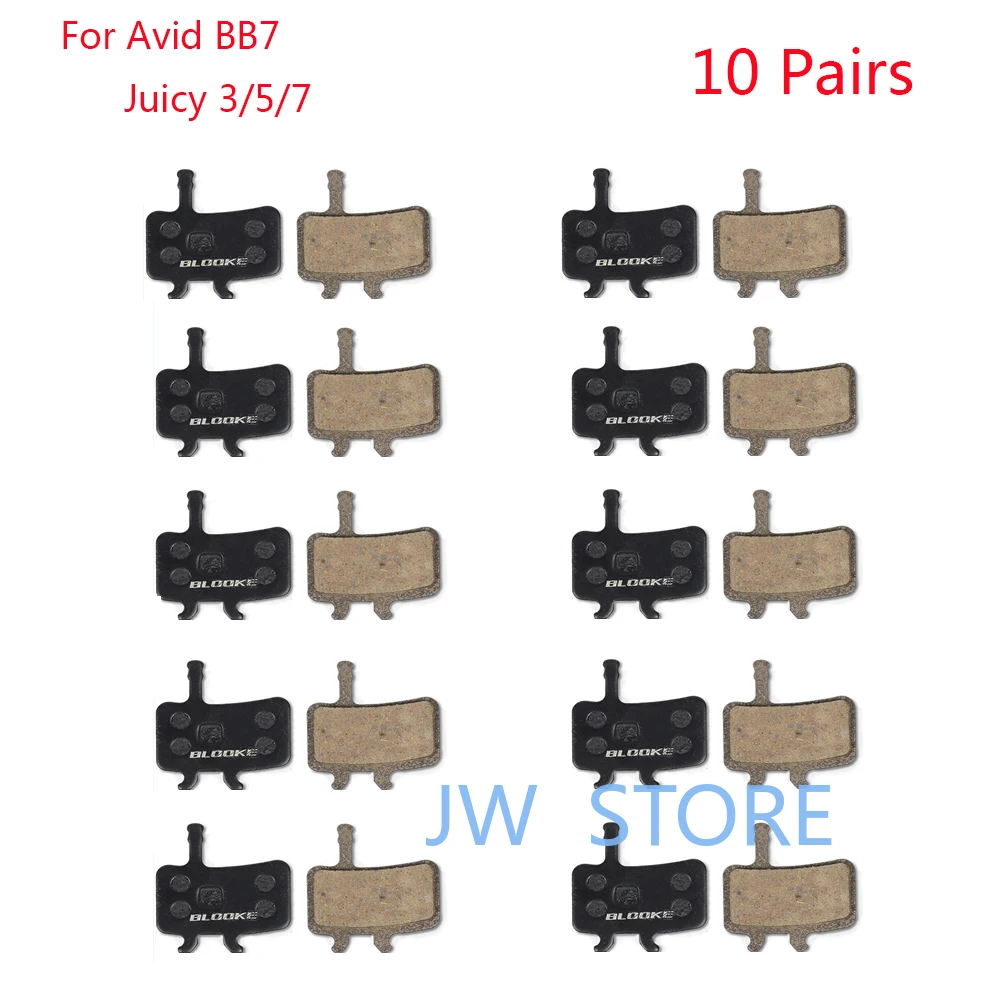 

10 Pairs of Bike brake pads Bicycle Disc Brake Pads Semi-Metallic Resin Disc Brake Pads for Avid BB7 Juicy 3/5/7