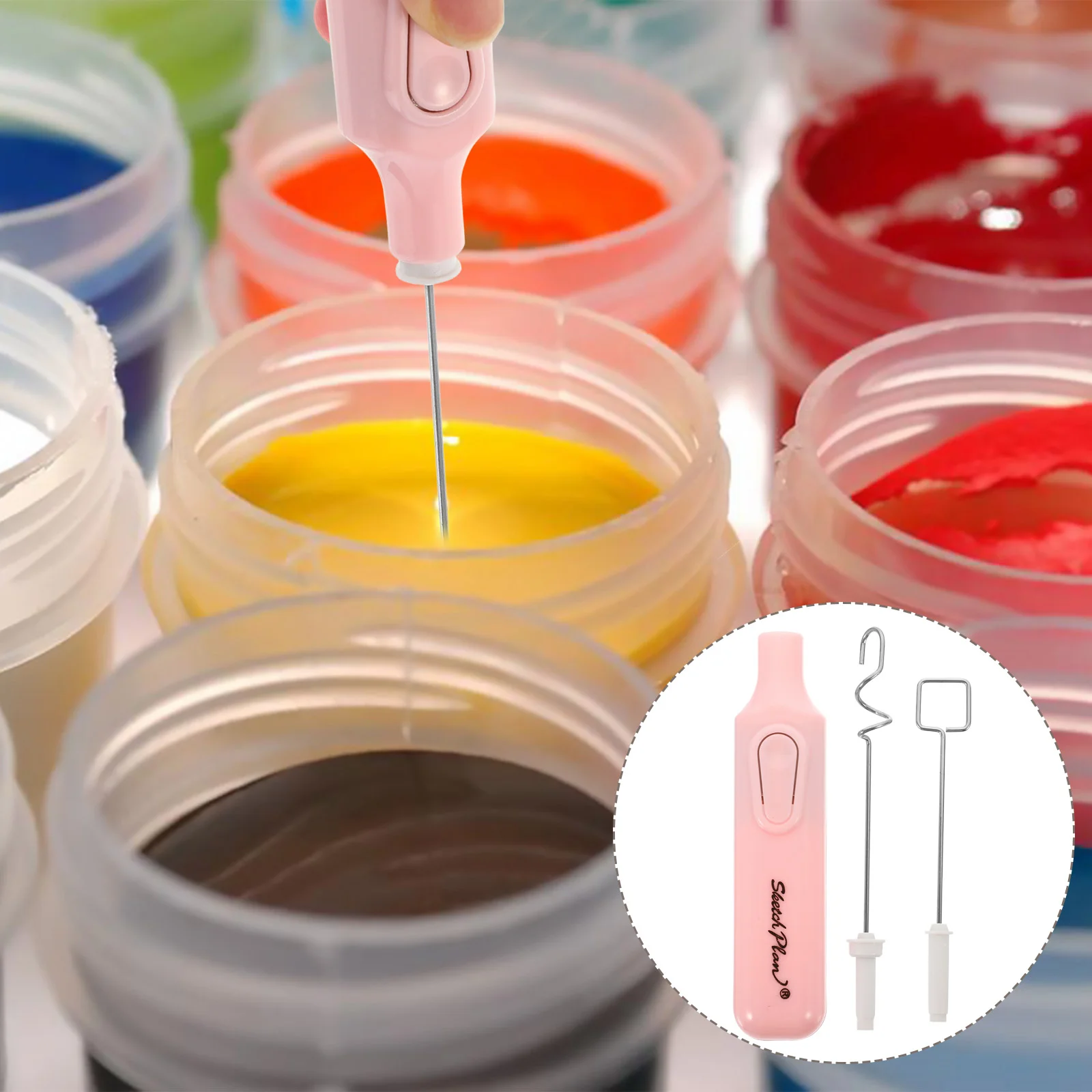 

Gouache Mixing Toning Color Tool Pigment Blending Handheld Mixer Electric Blender Artist Plastic Student
